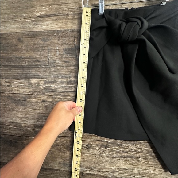 Zara Black Mini Pencil Skirt with Asymmetrical Tie Front - Picture 2 of 6